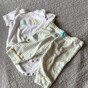 Little Me White and Pastel Striped Kids Bottoms